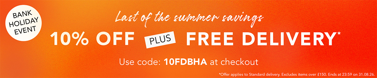 Enjoy 10% off plus free delivery this bank holiday with code: 10FDBHA